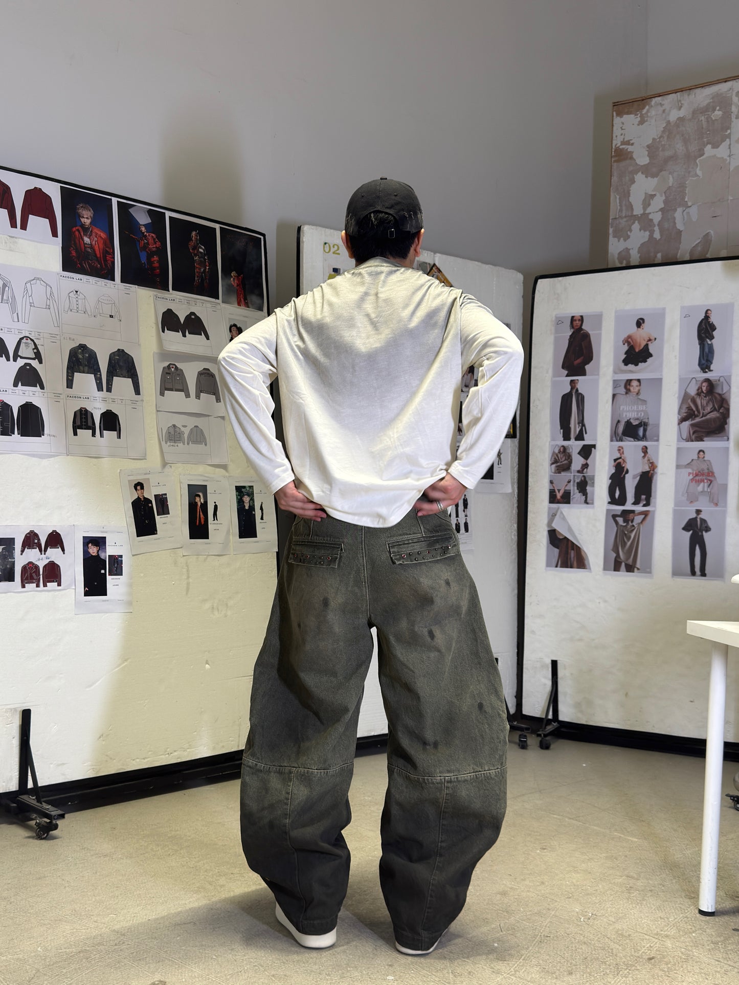 Military Green Curved-Leg Jean