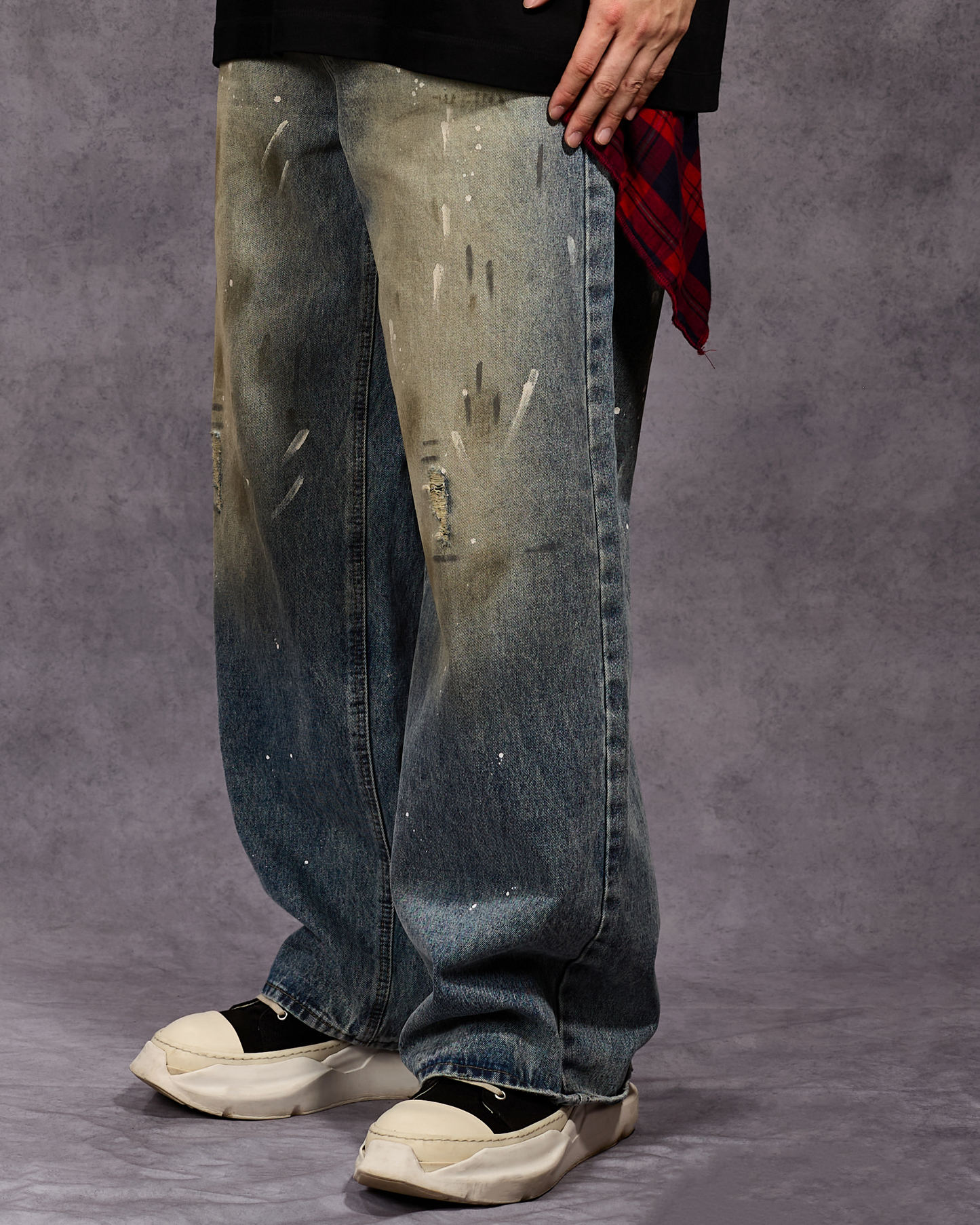 Washed Drip Denim