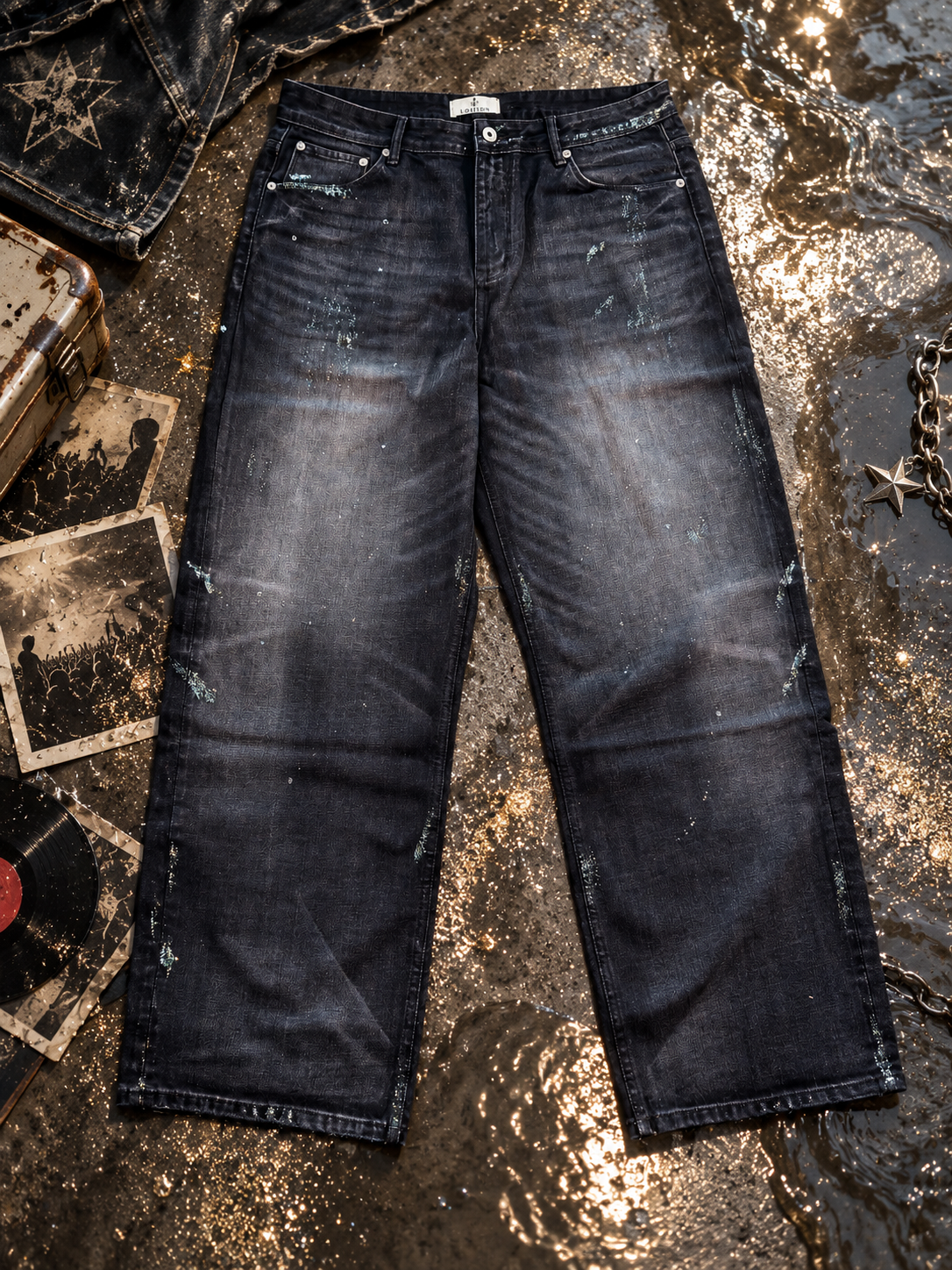 Silver Painted Denim