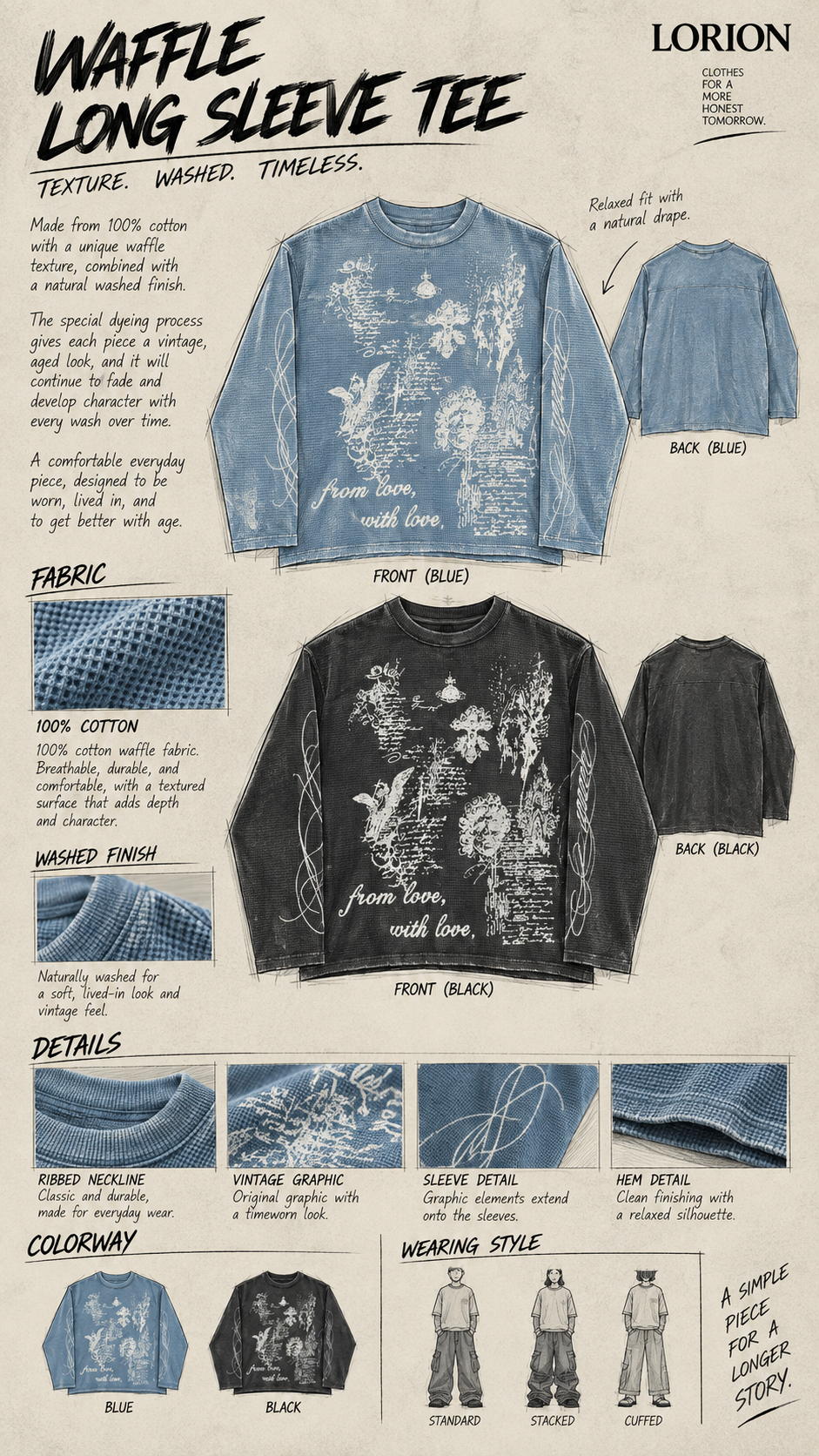 WAFFLE LONG SLEEVE TEE