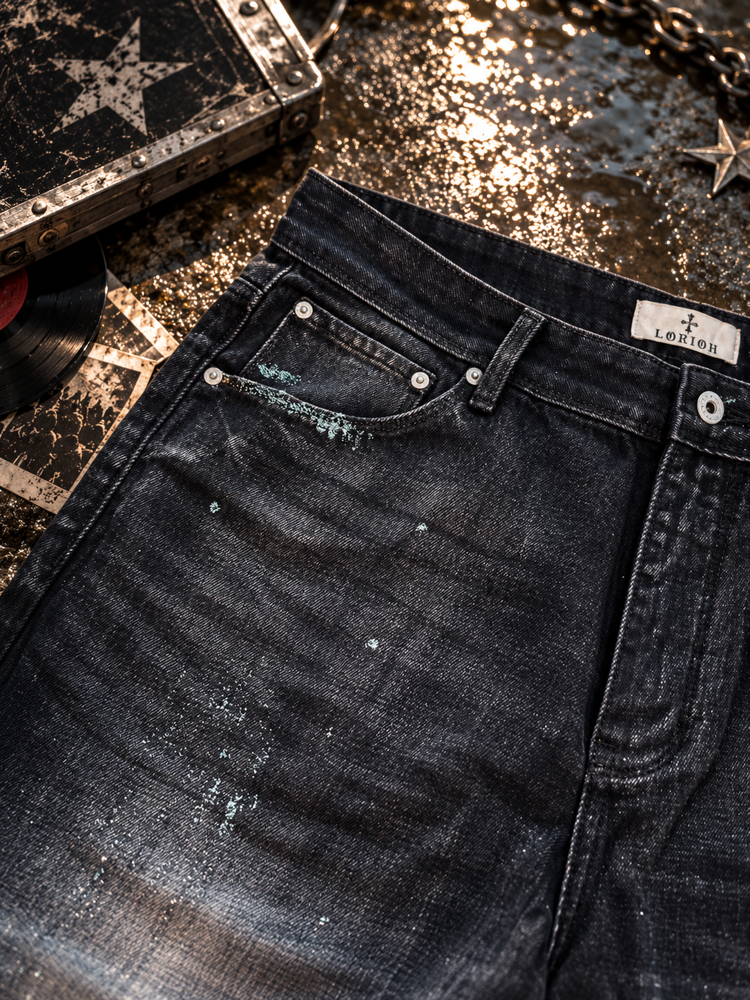 Silver Painted Denim
