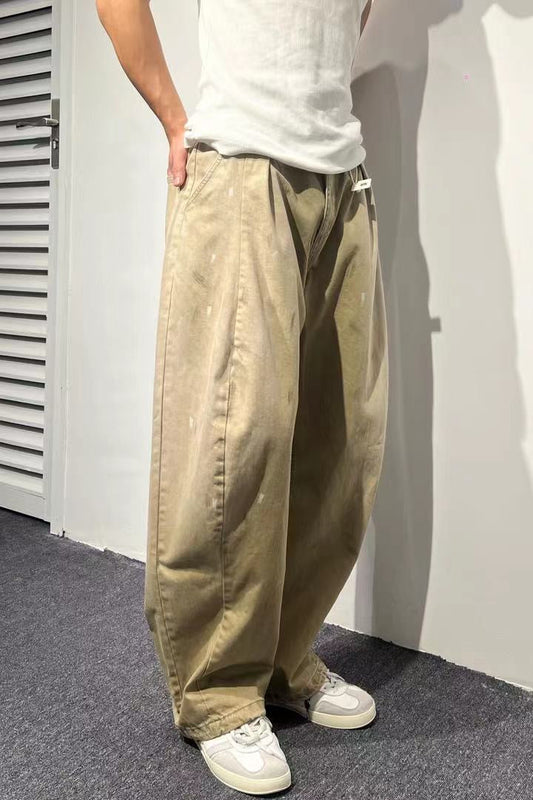 Washed Curved-Leg Trouser