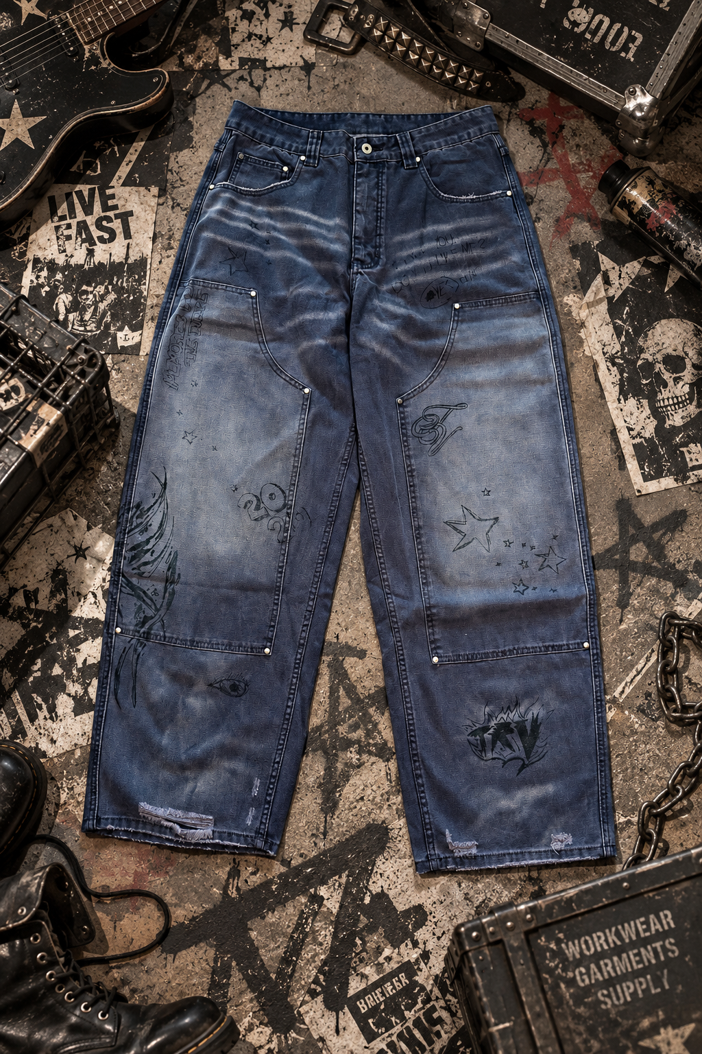HEAVY CANVAS WORK PANTS-Purple