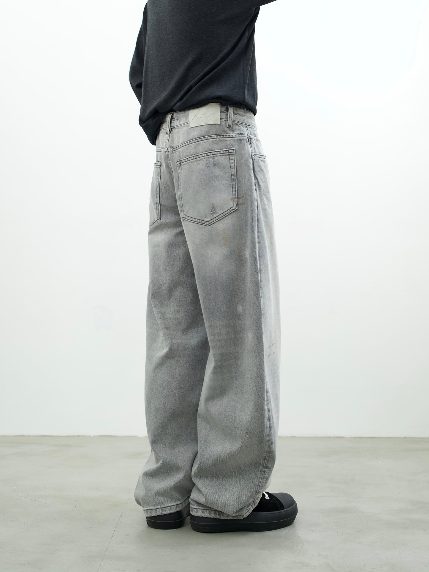 Vintage Grey Curved Denim