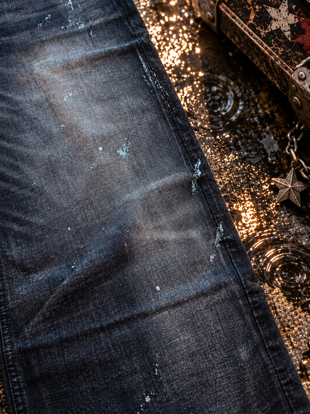 Silver Painted Denim