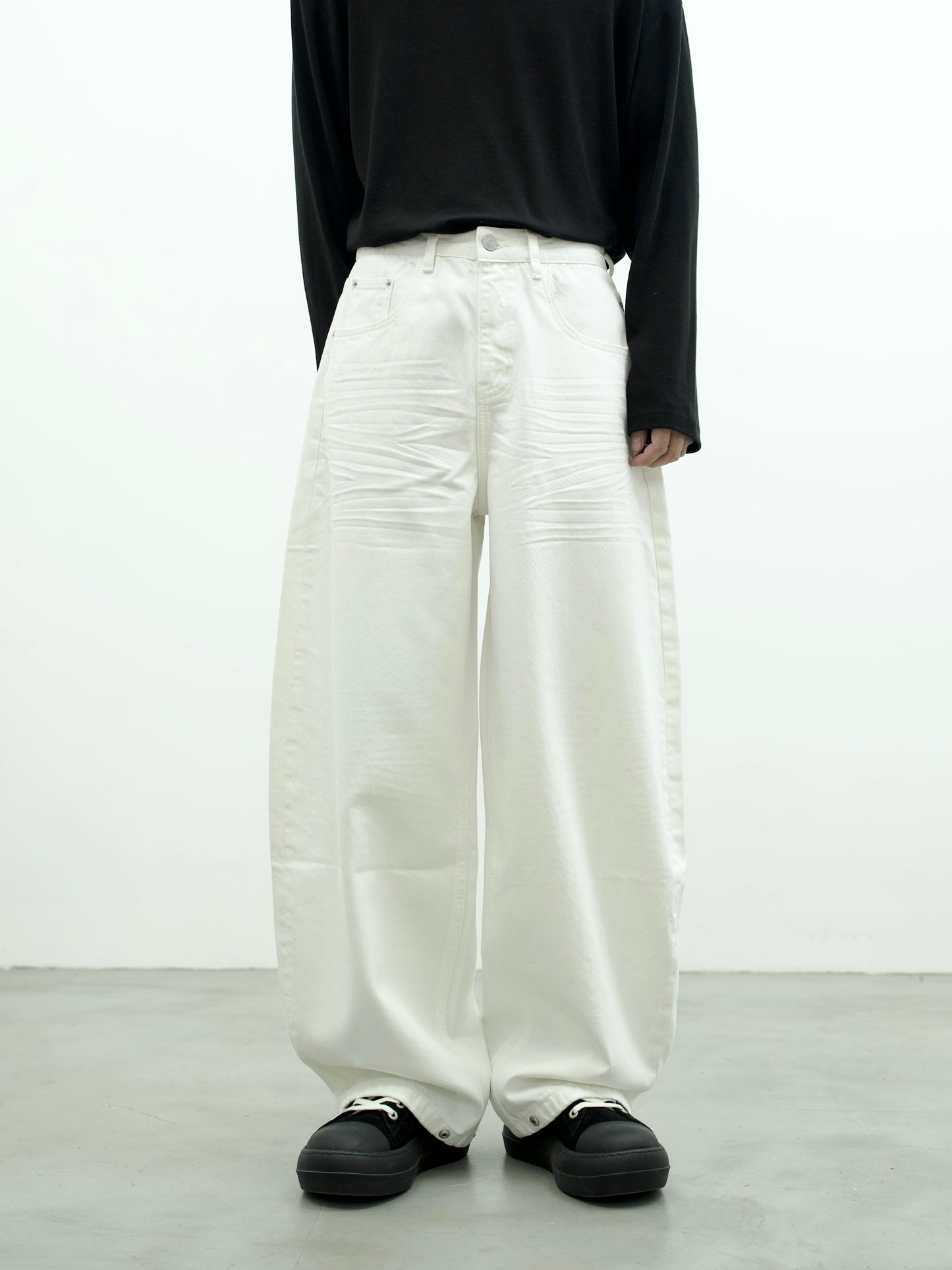 Pure White Curved Denim