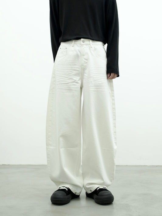 Pure White Curved Denim