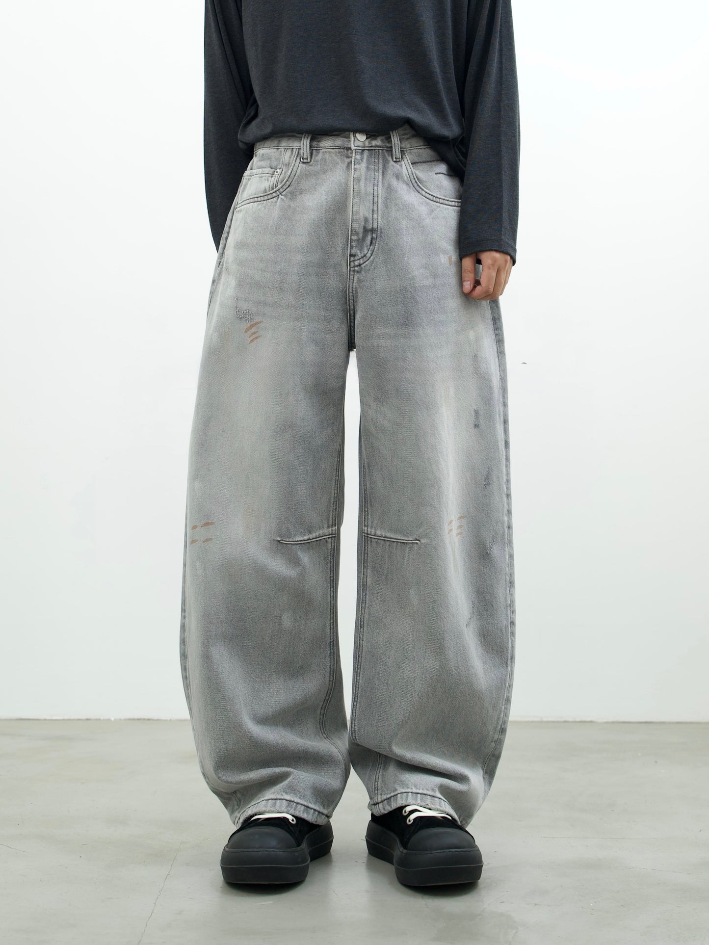 Vintage Grey Curved Denim