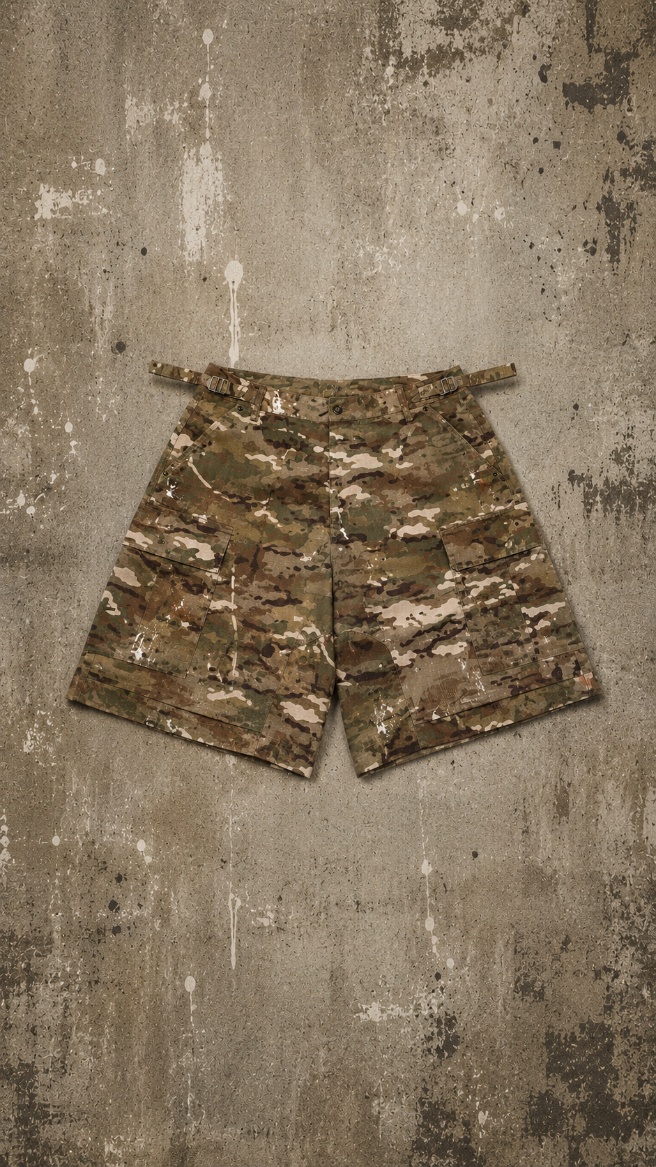 BATTLE WORN CAMO SHORTS