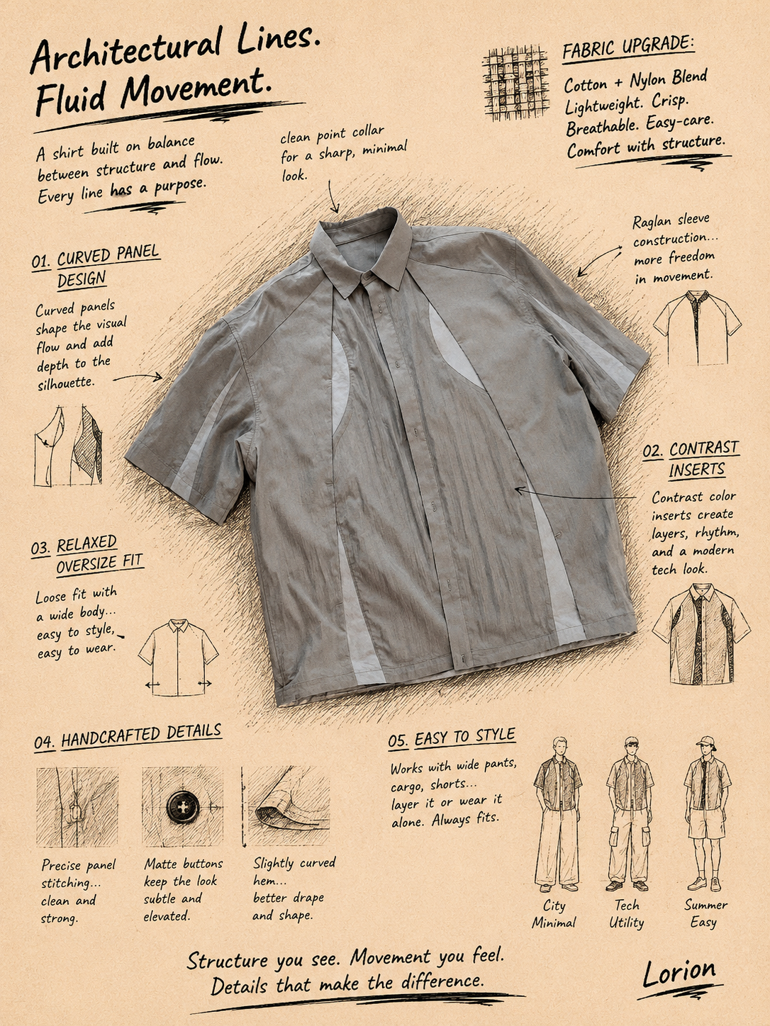 LORION CURVED PANEL SHIRT