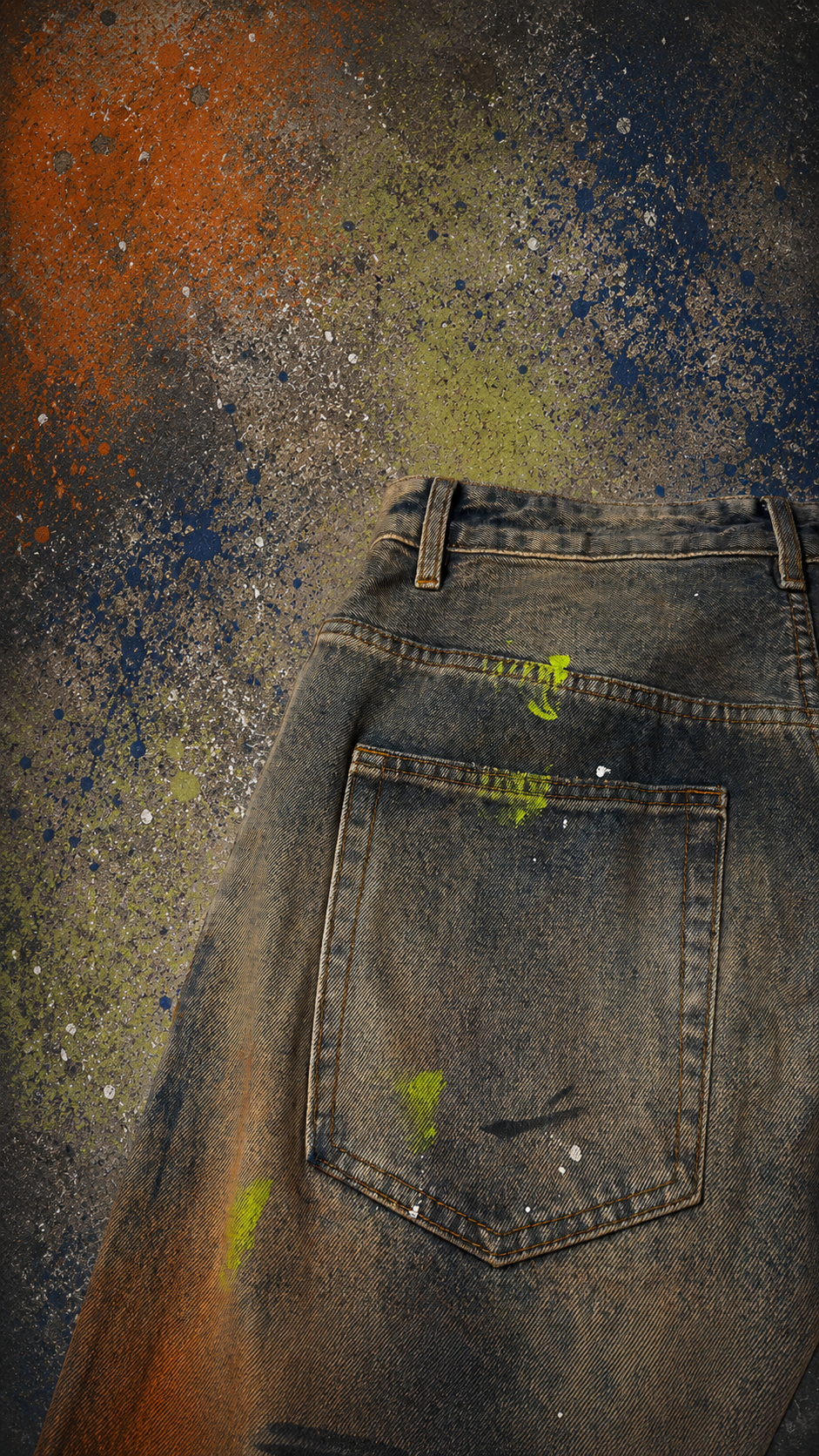 LORION HAND-SPLATTER DENIM