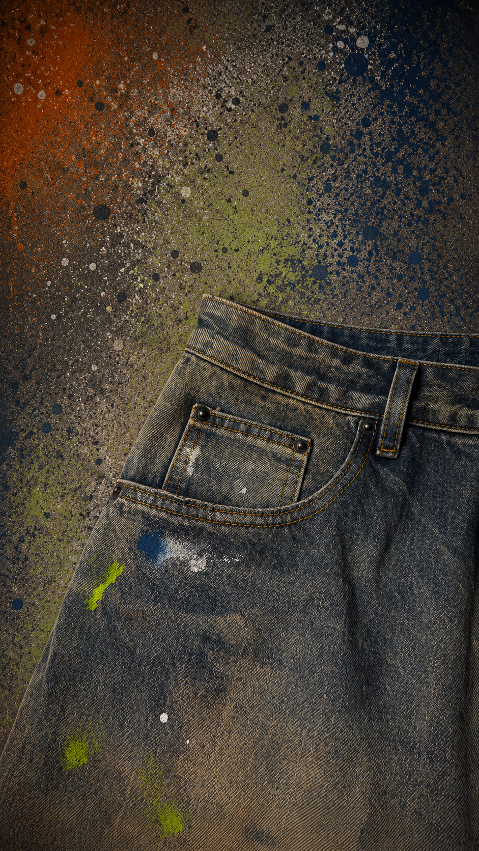 LORION HAND-SPLATTER DENIM