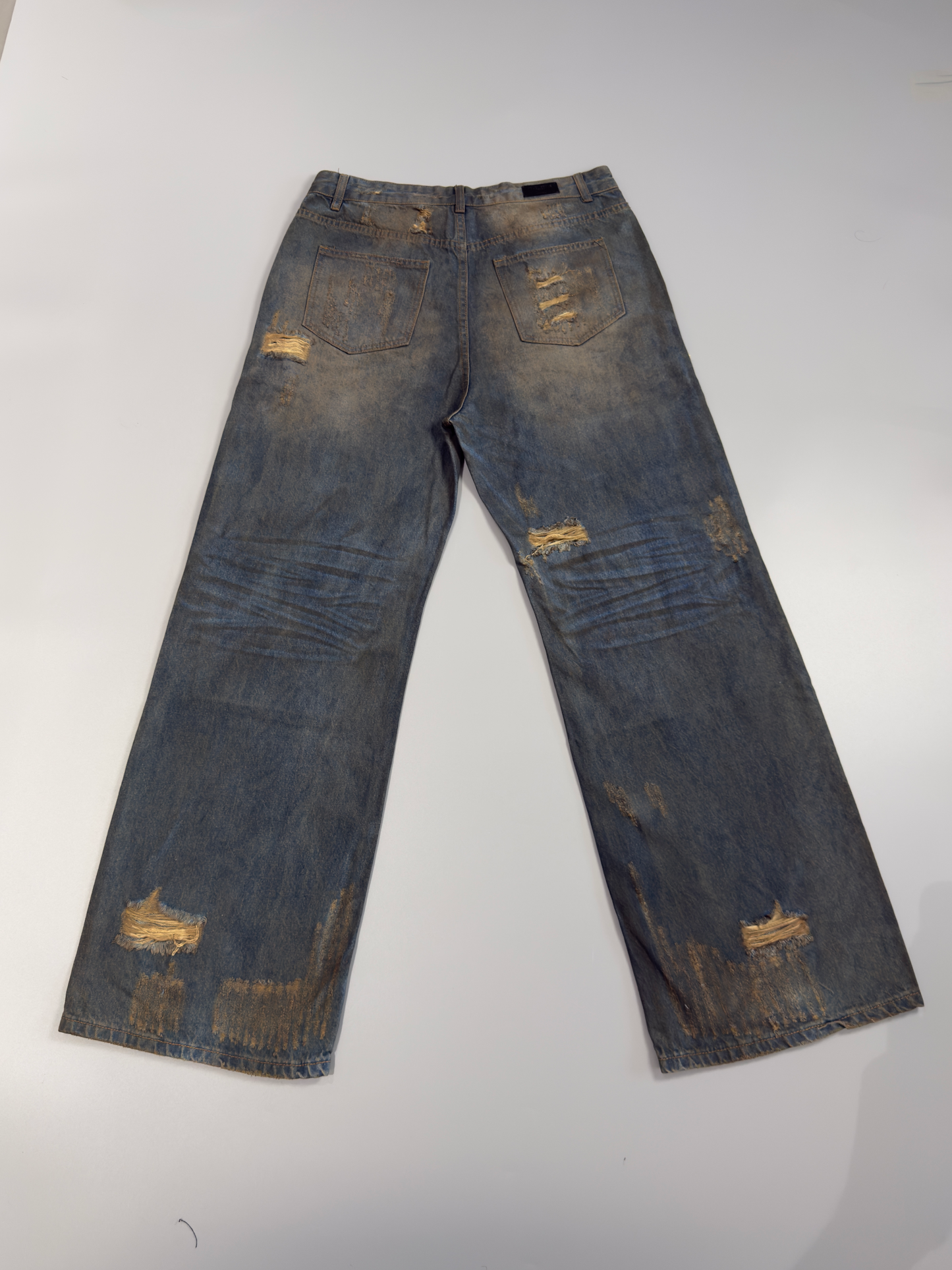 Distressed Patchwork Jean