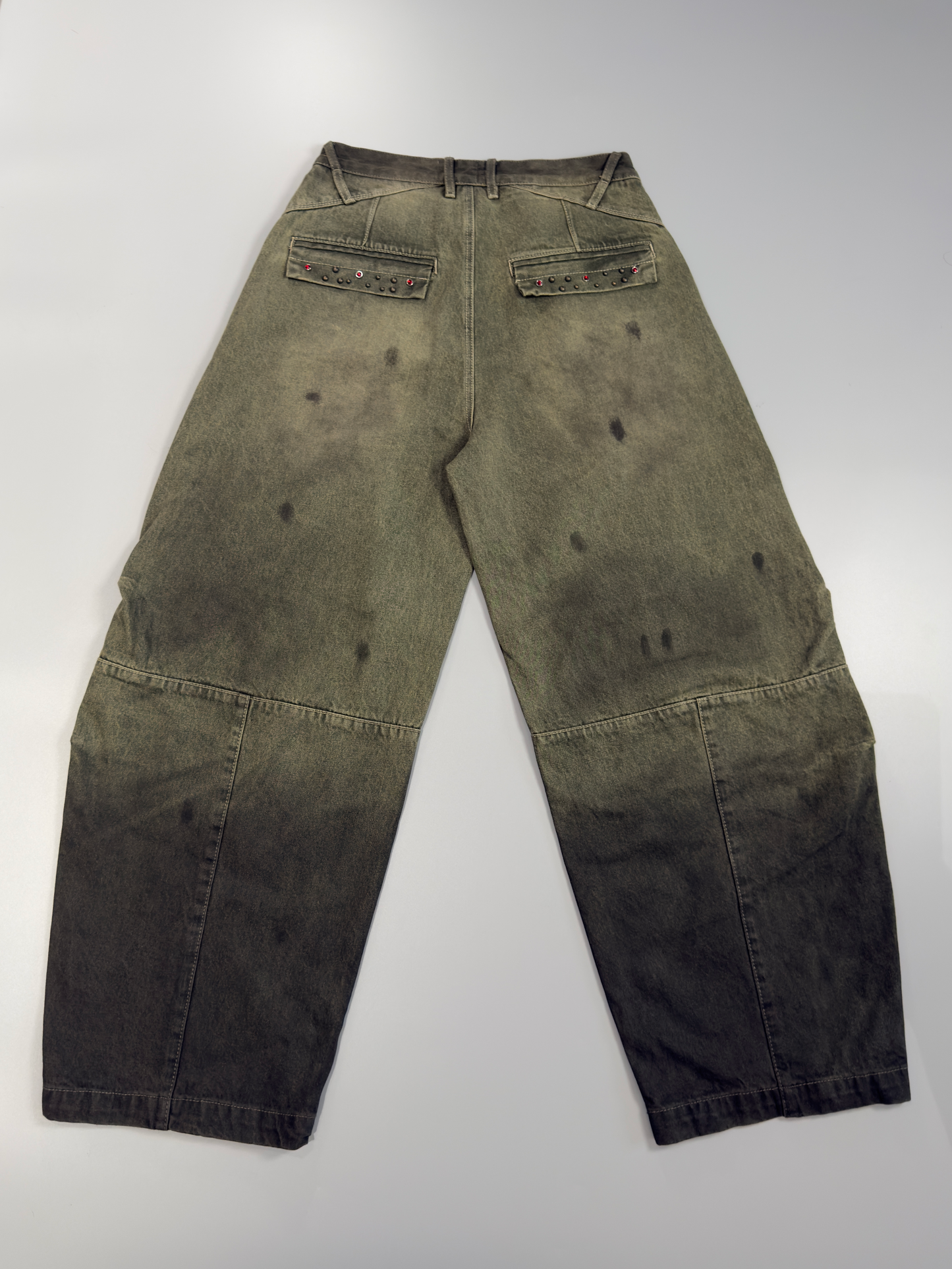 Military Green Curved-Leg Jean