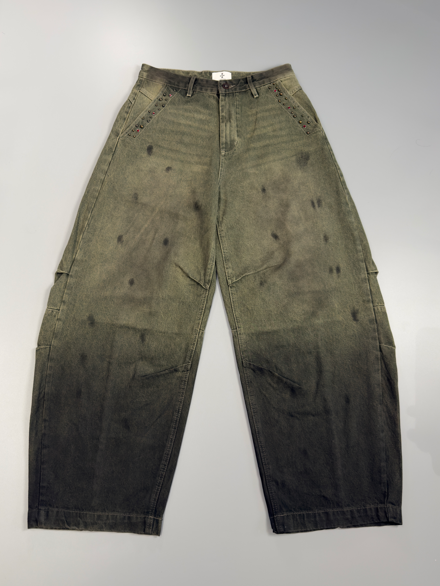 Military Green Curved-Leg Jean