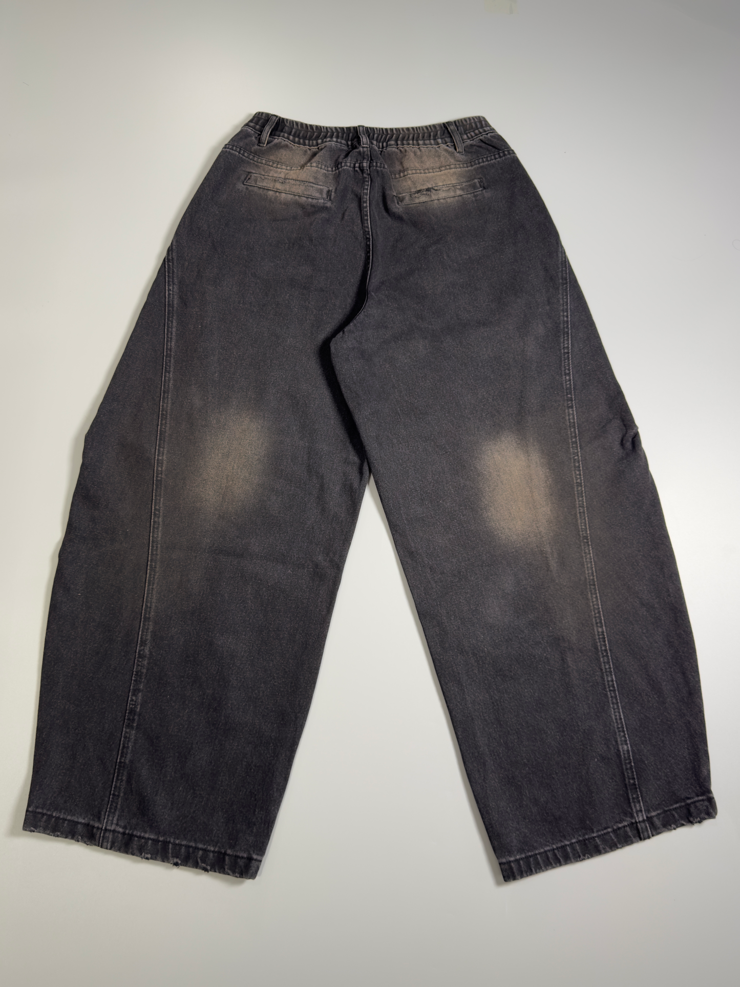 Green Washed Black Curved-Leg Jean