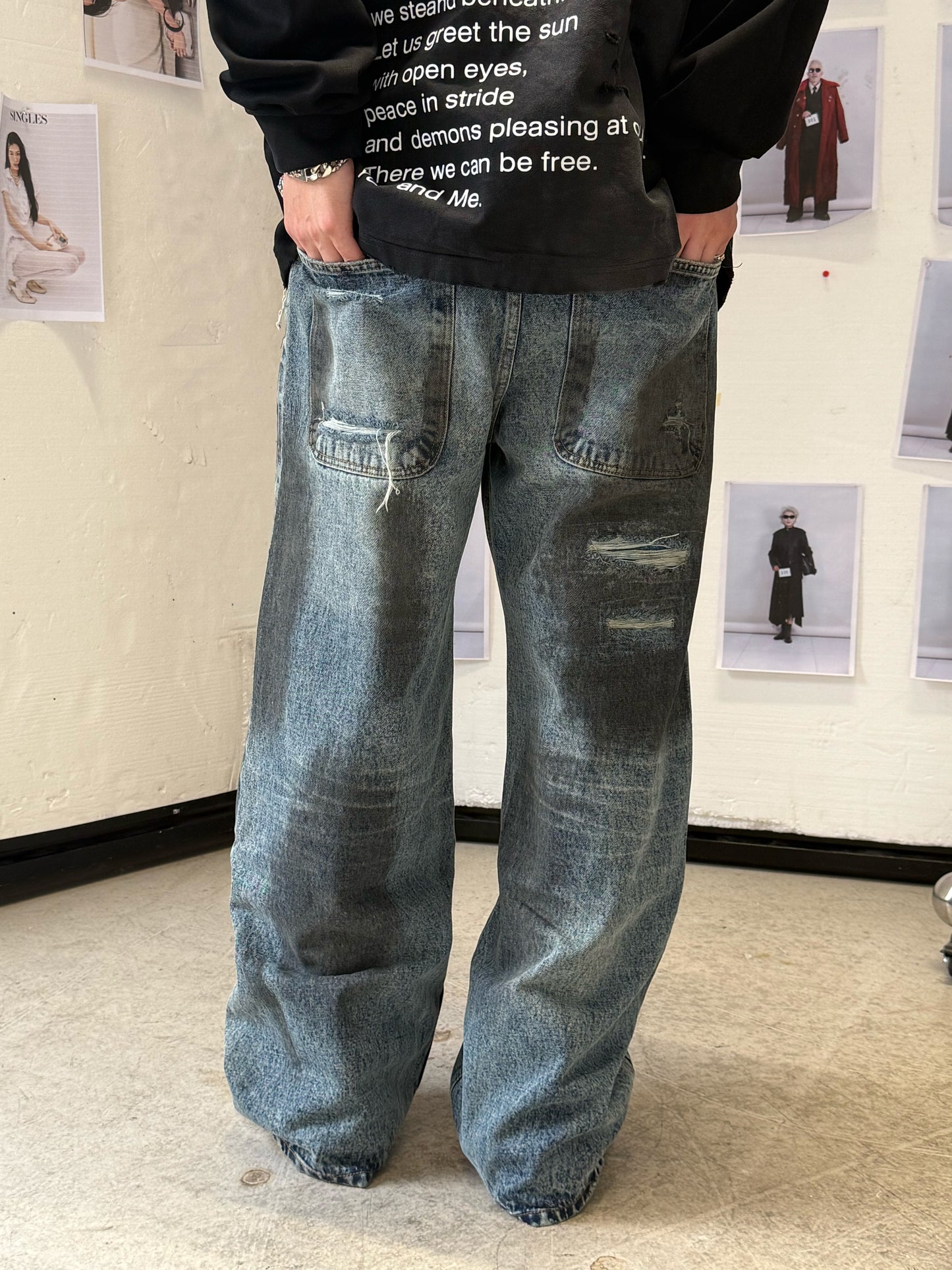 Hand-Distressed Waxed Jean