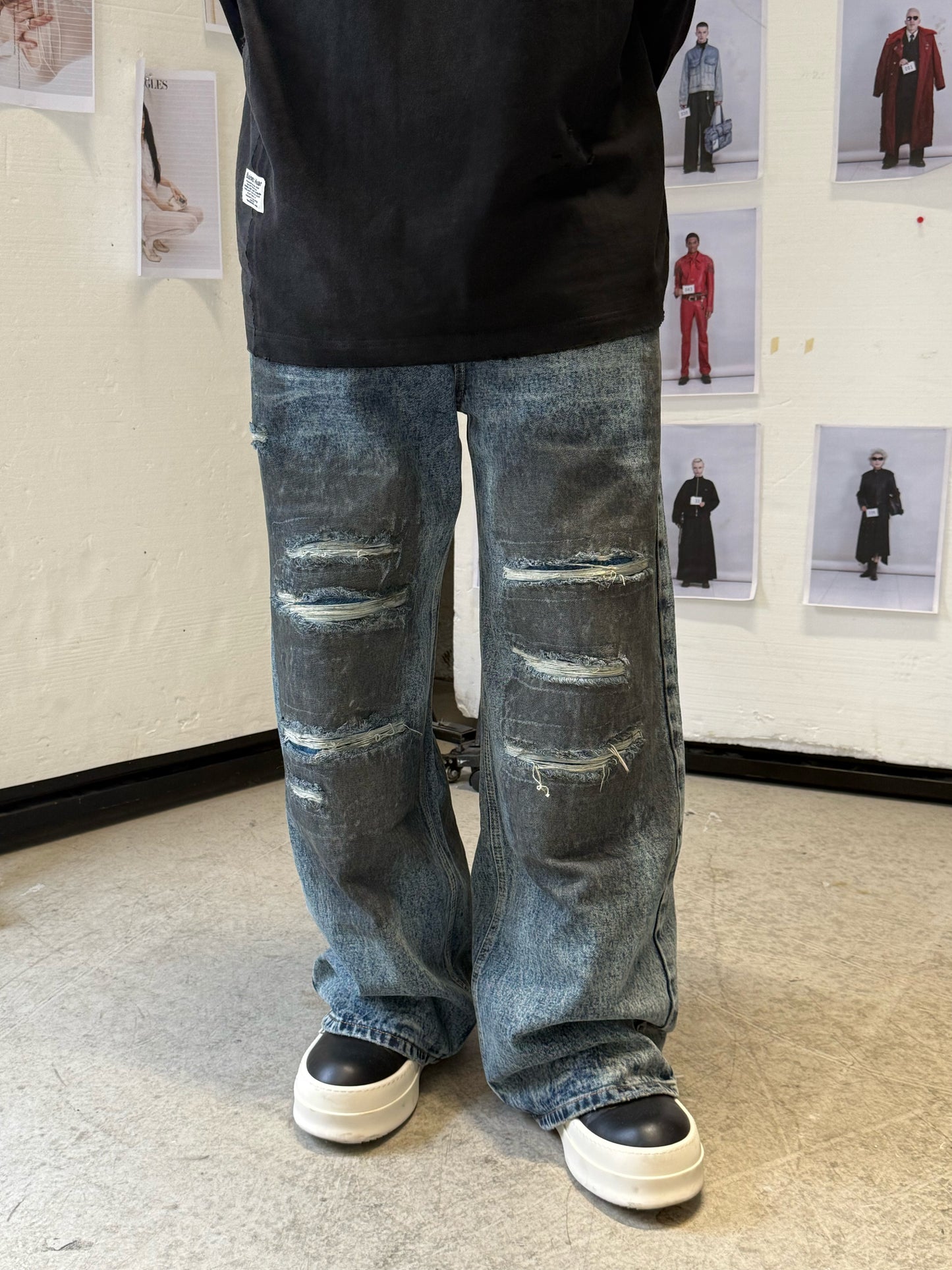 Hand-Distressed Waxed Jean