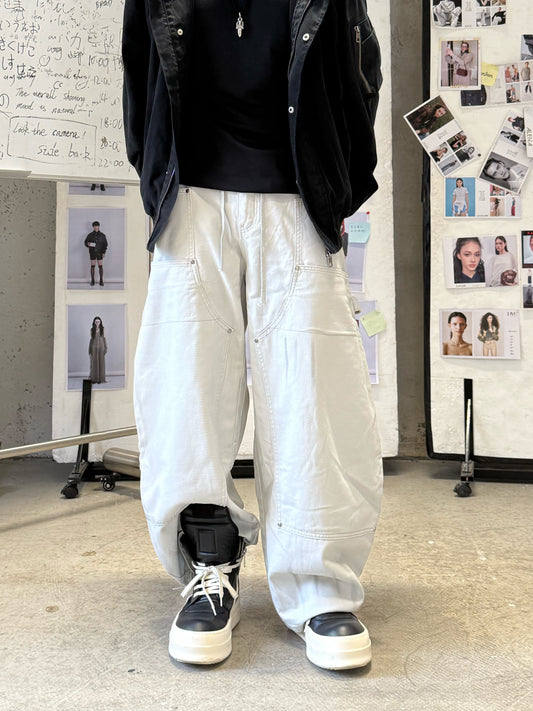 Washed Carpenter Curved-Leg Trouser