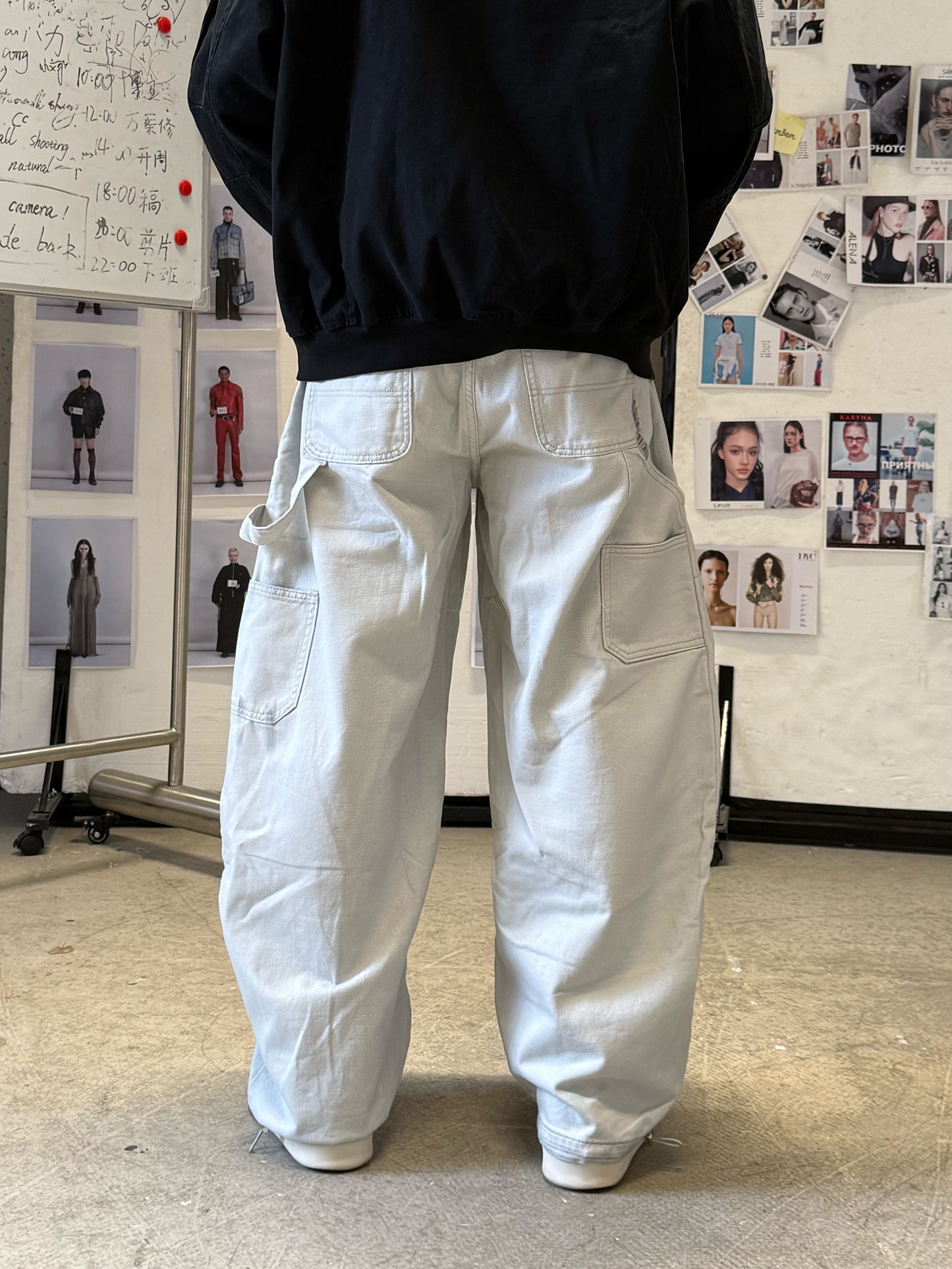 Washed Carpenter Curved-Leg Trouser