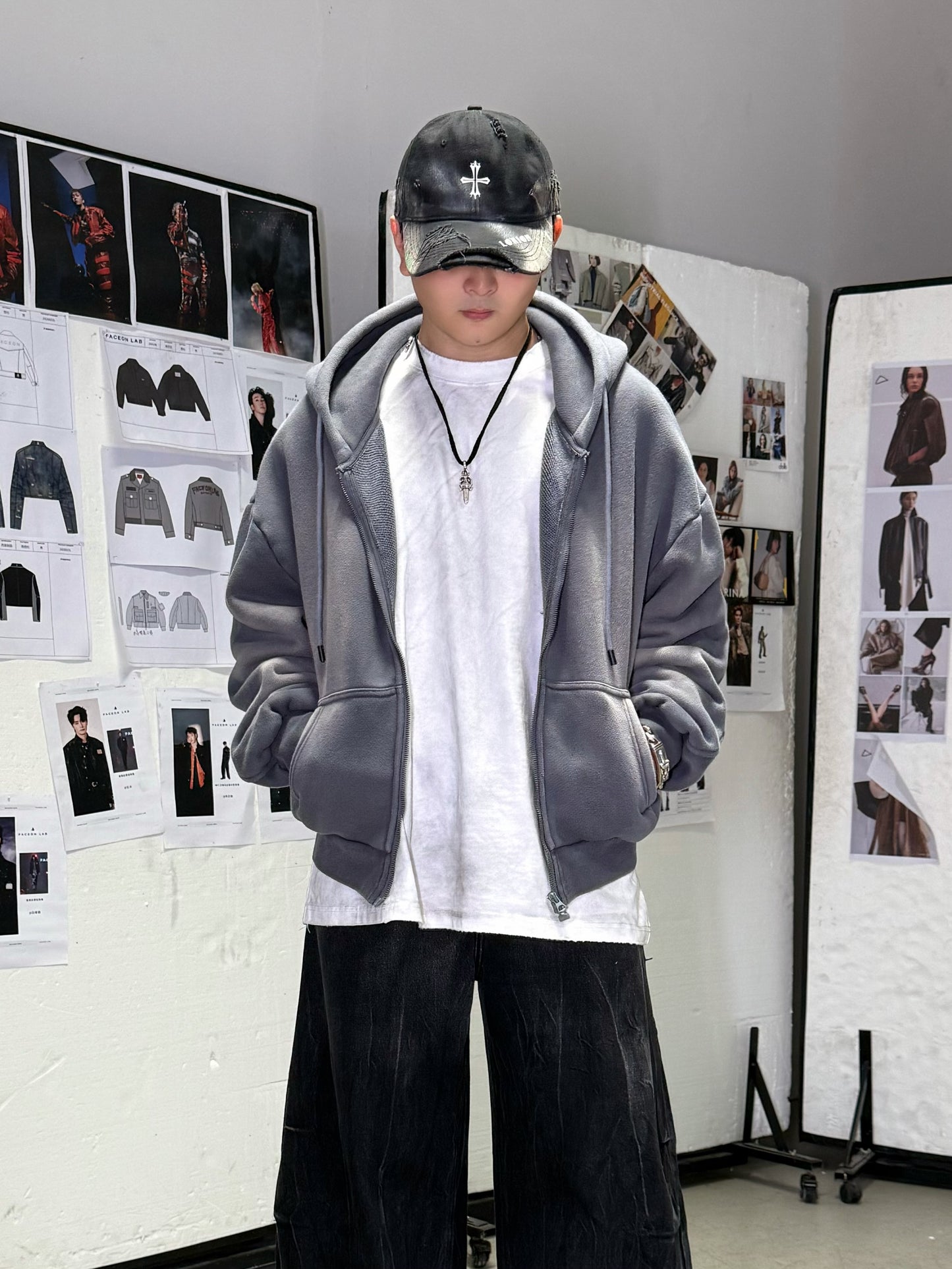 500g Heavy Cotton Washed Zip-Up