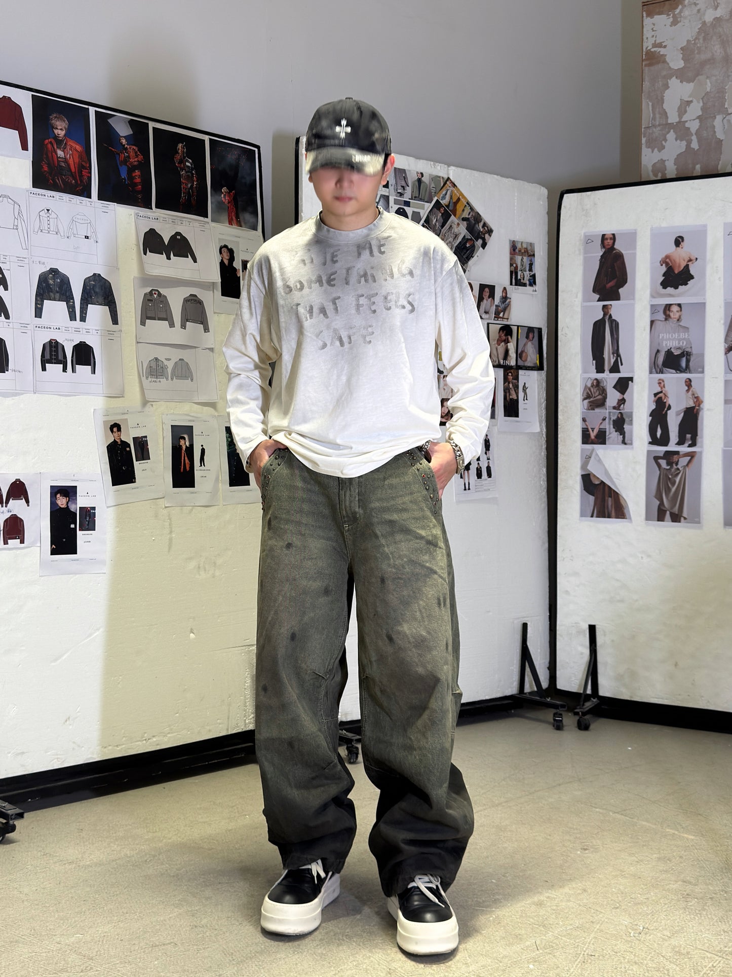 Military Green Curved-Leg Jean