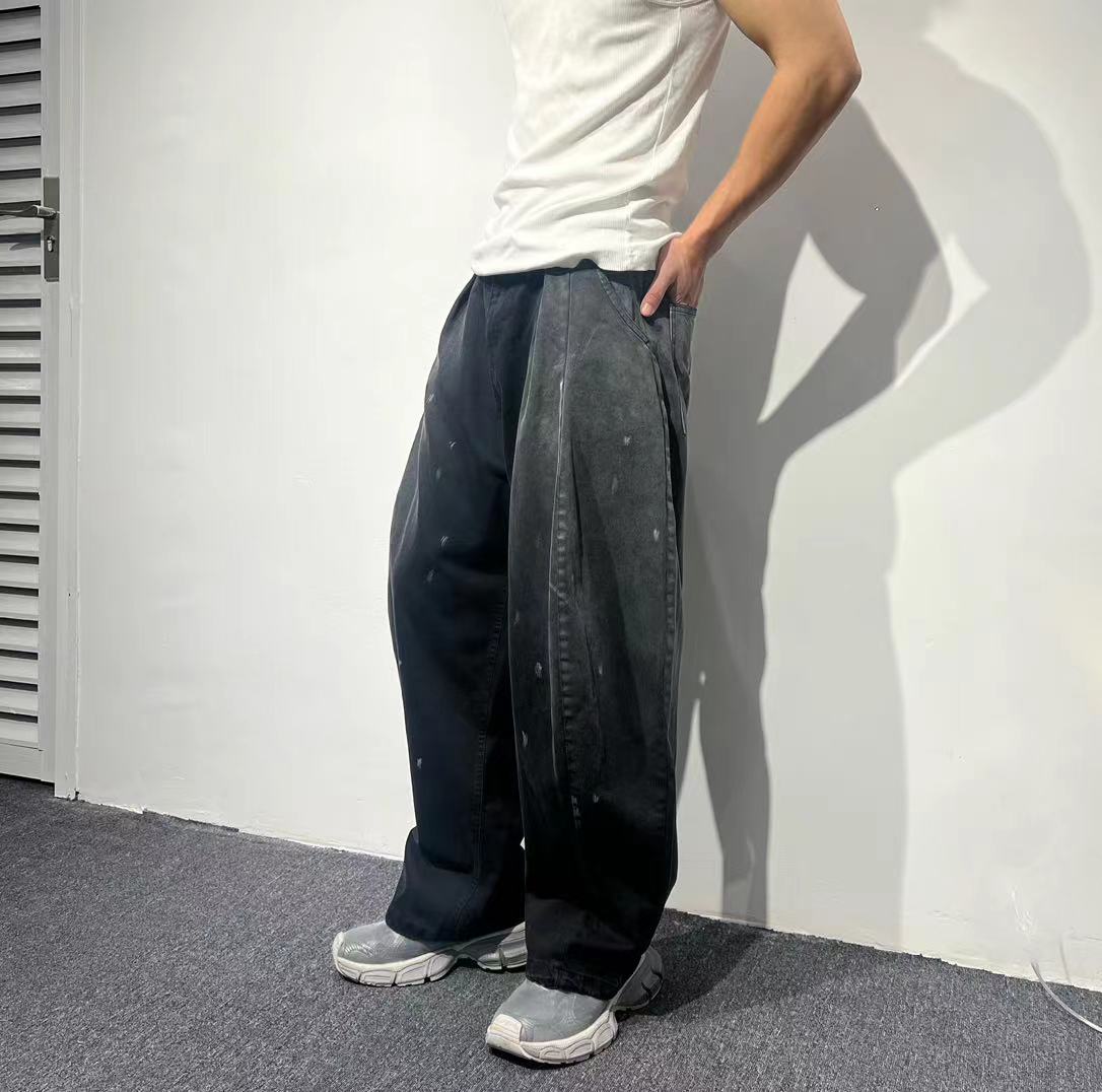 Washed Curved-Leg Trouser