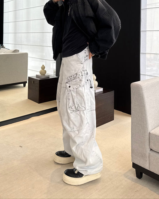 Sun-Faded Cargo Curved Pants