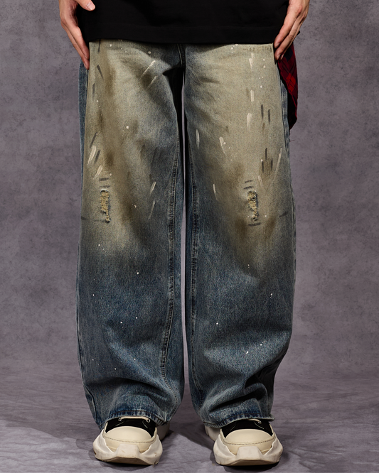 Washed Drip Denim