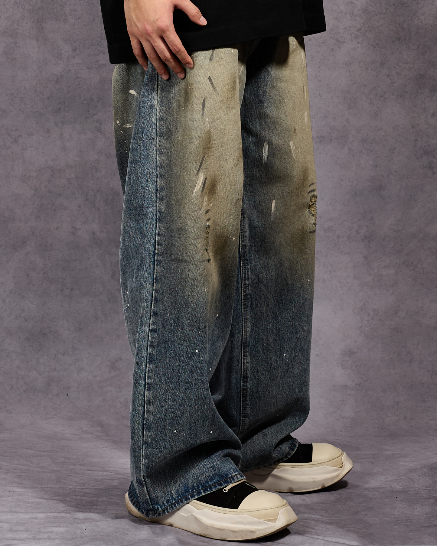 Washed Drip Denim