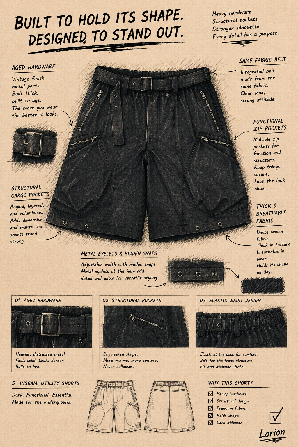 Tility cargo shorts