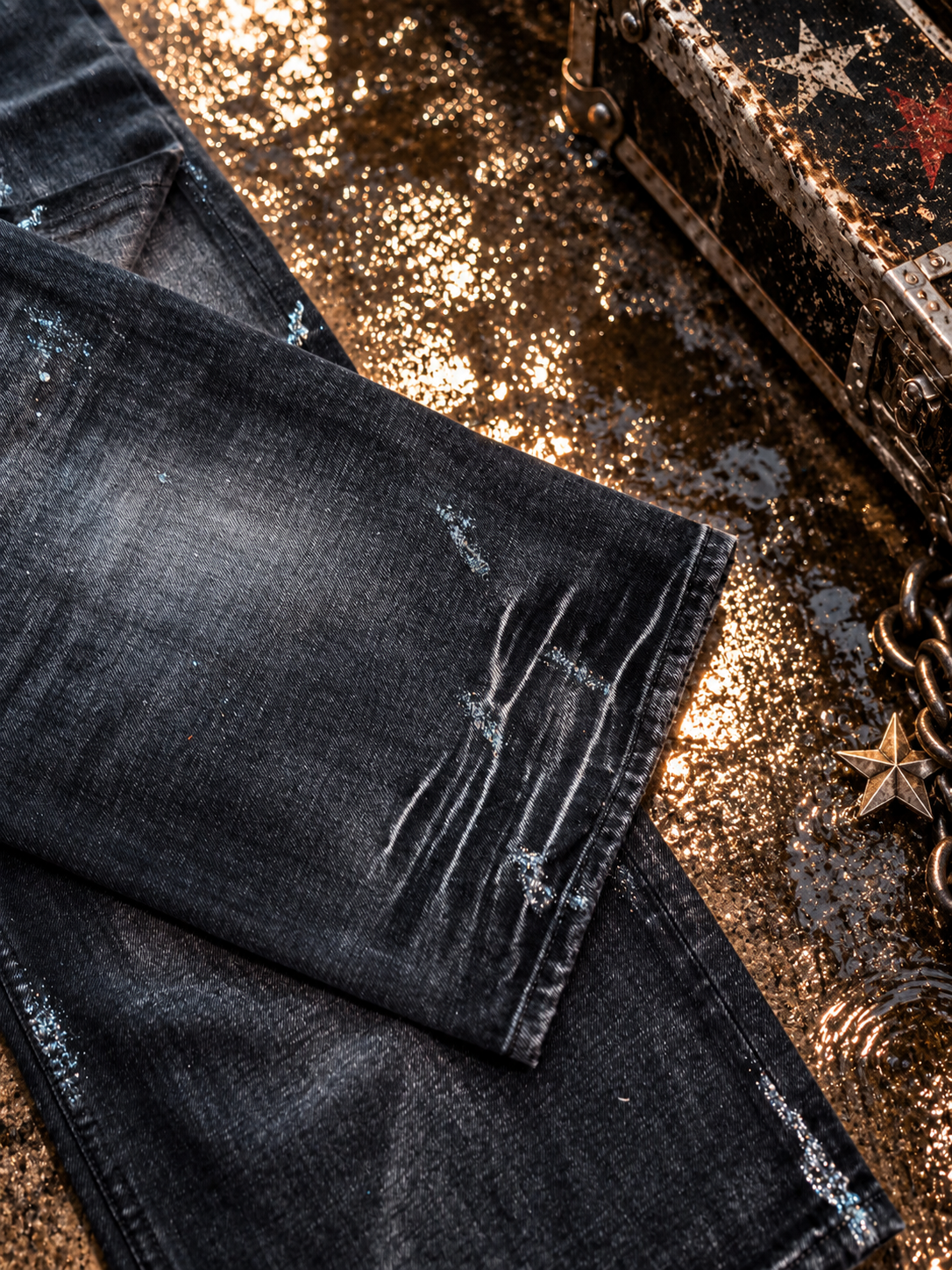 Silver Painted Denim